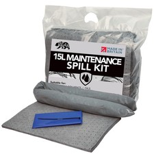 15L Spill Kit (Maintenance) UK Manufactured, Grey, Absorbs Non-Aggressive Oil