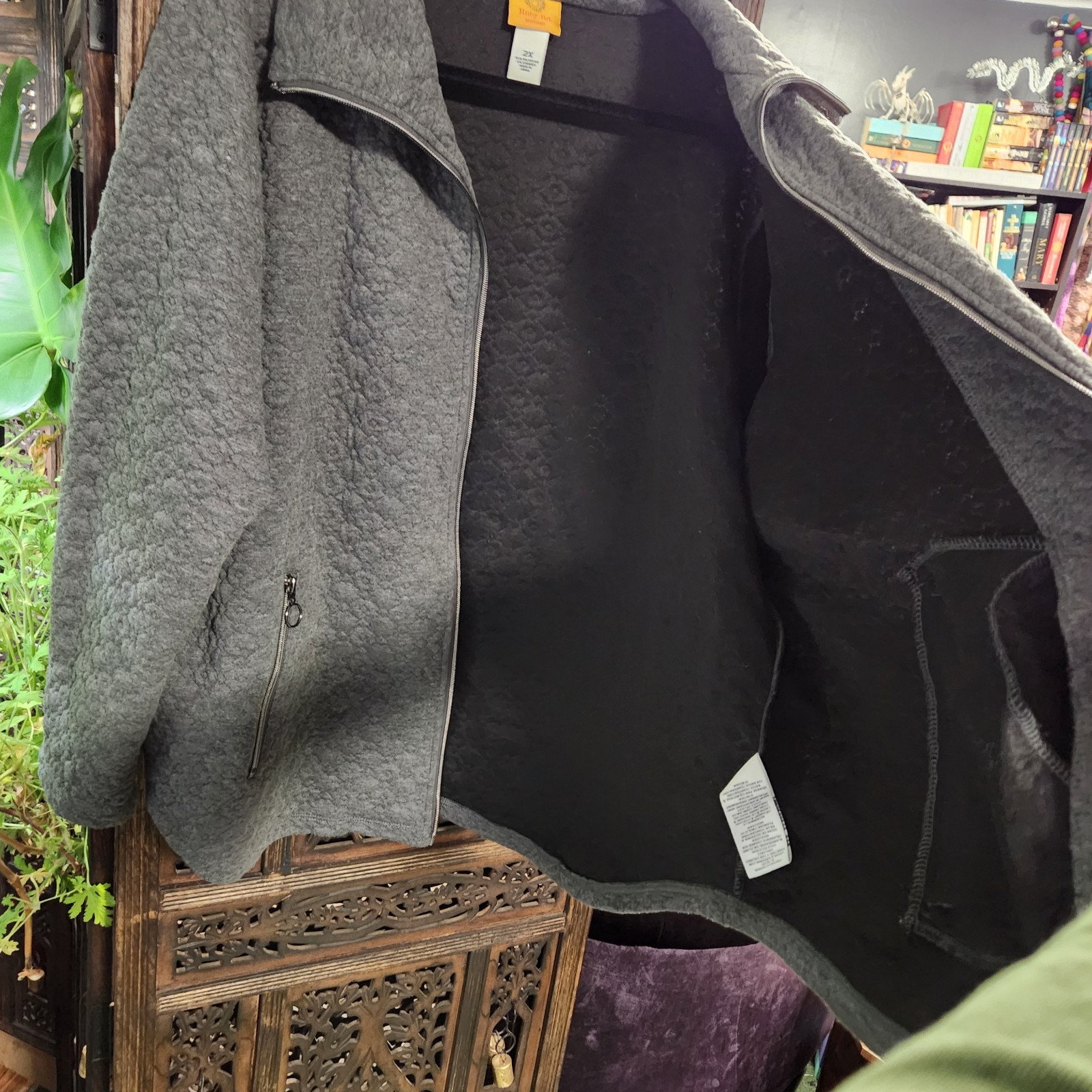 Ruby Rd Quilted Gray Full Zip Jacket Coat Women S… - image 16