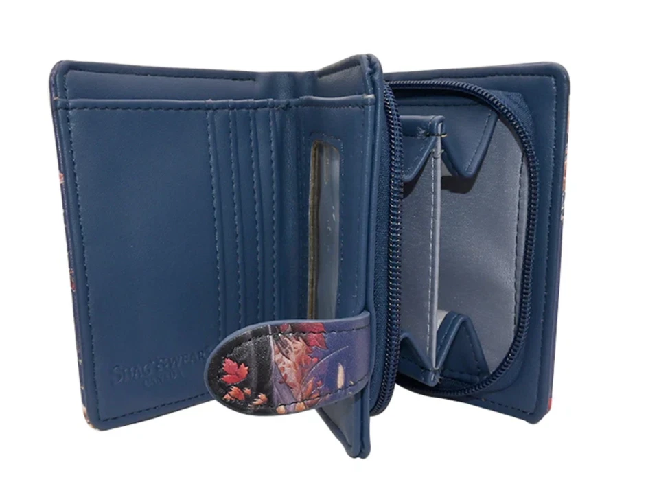 Shag Wear Autumns Horse Small Women’s Wallet, Vegan Faux Leather Dark Blue 4.5" - Image 2 of 3
