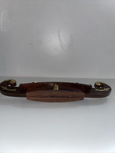 Wooden Brass Snake Boat Ship Candlestick Holder Middle East Viking Vintage - Picture 5 of 13
