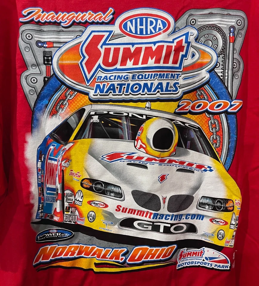 Camiseta VRHTF VTG NHRA "2007 INAUGURAL SUMMIT NATIONALS NORWALK OH" X GRANDE-NOVA - Imagem 4 de 4