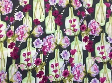 MICHAEL MILLER - VIGNETTE #CJ6662 - CHARCOAL-POSIE BOUQUET-- BY THE YARD