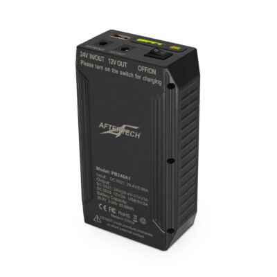 AFTERTECH Mini UPS Powerbank Lithium-Ionen Akku 24V 3200mAh 82Wh +12V