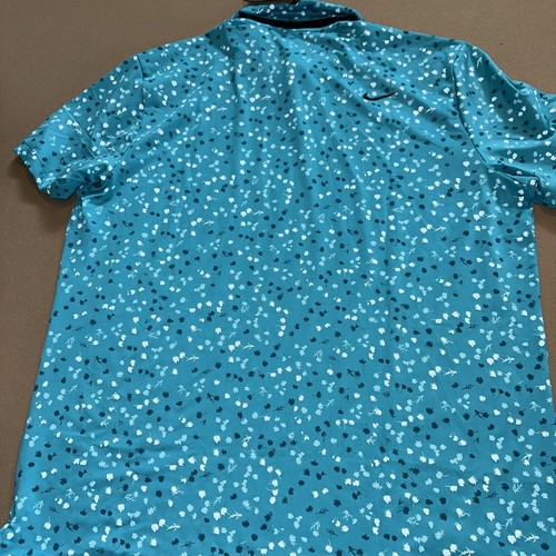 Nike Dri-Fit DX6089-709 Men’s Teal Floral Print Polo Golf Size Large - Picture 7 of 10