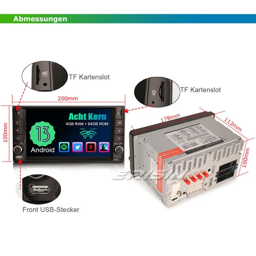 8-Kern DAB+ Android 13 Autoradio CarPlay GPS Navi Toyota Corolla RAV4 Vios Hilux - Bild 20 von 24
