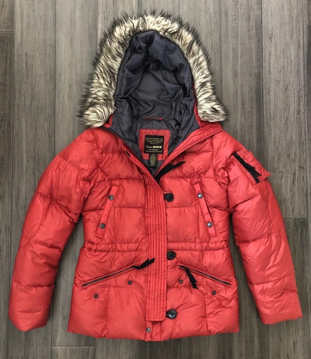 Eddie Bauer Jacket Women's XS Red EB550 Goose Down Parka Eddie Bauer Jacket Women's XS Red EB550 Goose Down Parka