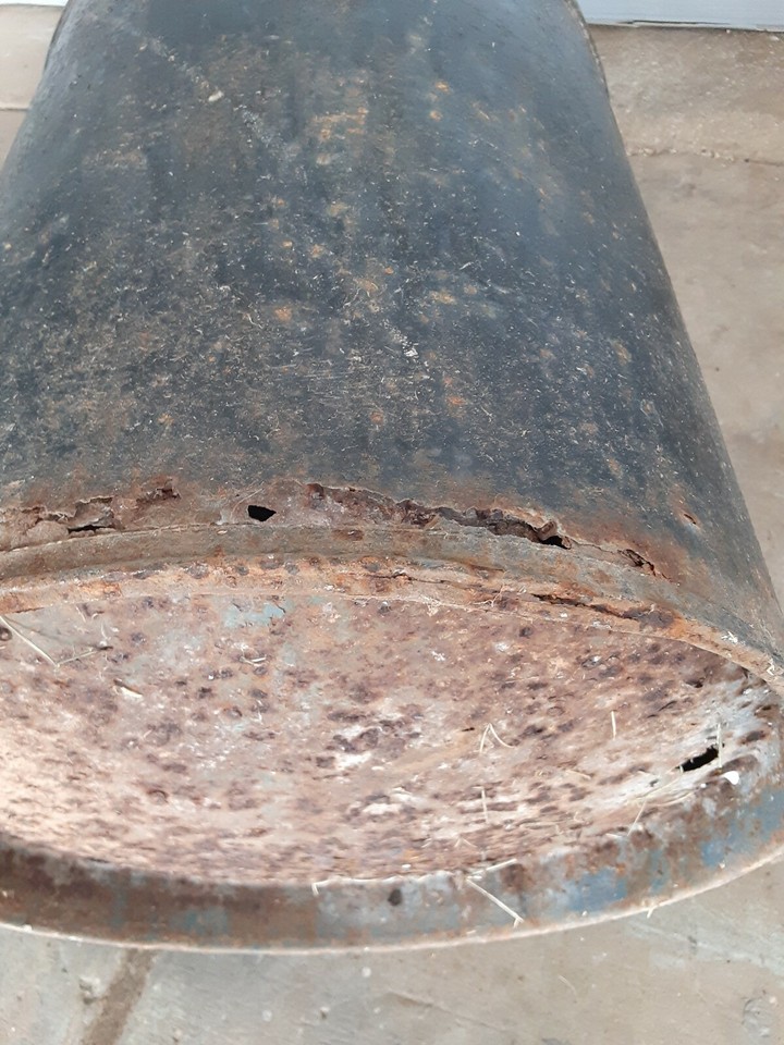 ANTIQUE BLACK STEEL Solar 10 GAL. MILK CAN 23.5" Bell Lubbock FARM RUSTIC DAIRY eBay