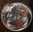 1957 P Roosevelt Dime CH BU LUSTER! 90% Silver From OBW Roll