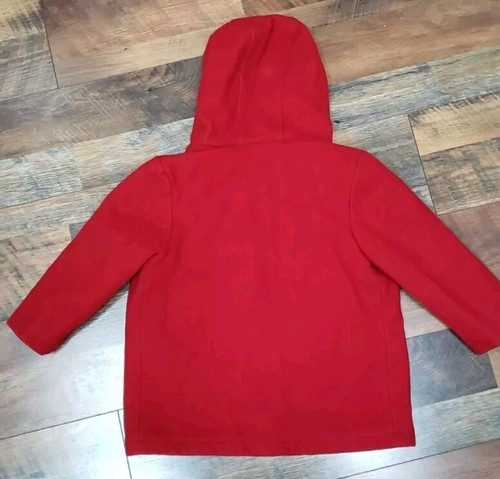 Vintage Imp Originals Red Wool Blend Hooded Coat Toggle Closure Size 5 - Picture 2 of 9