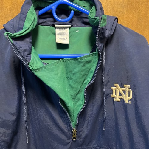 Vtg 90s ProEdge Notre Dame Fighting Irish Mens LRG Puffer Pullover Jacket - Picture 17 of 18