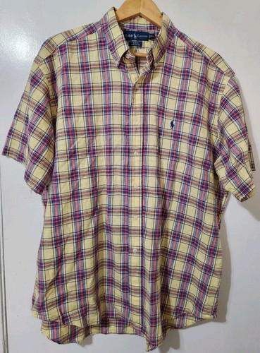 Camisa Ralph Lauren Hombre XL Blake Cuadros Ligera Transpirable Algodón Manga Corta - Imagen 3 de 5