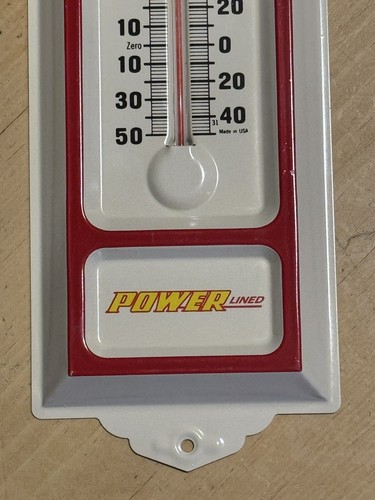 VINTAGE MINNEAPOLIS-MOLINE TRACTOR POWER LINED METAL THERMOMETER USA - Imagen 5 de 7