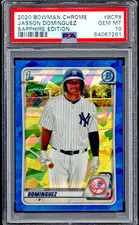 Jasson Dominguez Bowman Chrome 2020 Blue Sapphire 1st Chrome PSA 10 #BCP8 🔥🔥🔥