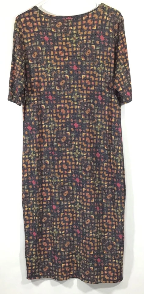 LuLaRoe Julia / Pencil Sheath Stretch Dress / Gray Geometric Print / Size XL - Image 2 of 4