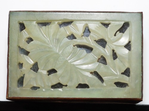Antique Chinese Carved Hetian Jade and Copper Matchbox Holder Signed China - Picture 4 of 12