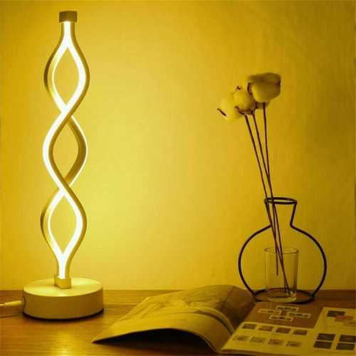 Creative Spiral Table Lamp Dimmable Modern LED Light For Bedroom Minimalist Deco - Picture 3 of 12