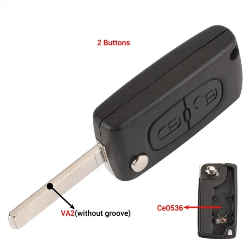 Coque Clé Plip CITROËN C1 C2 C3 C4 C5 C8 berlingo bouton CE0536 lame sns rainure - Bild 2 von 4