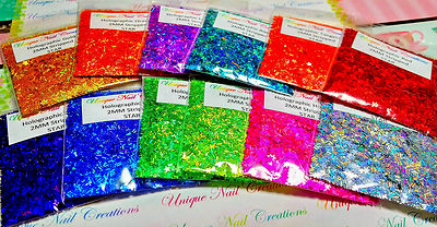 2MM GALAXY Holographic STRIPE STAR~Nail Acrylic Gel Body Art Face Festival Craft