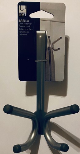 Brella Over the Door Double Hook Nickel - Loft by Umbra, Brushed Nickel