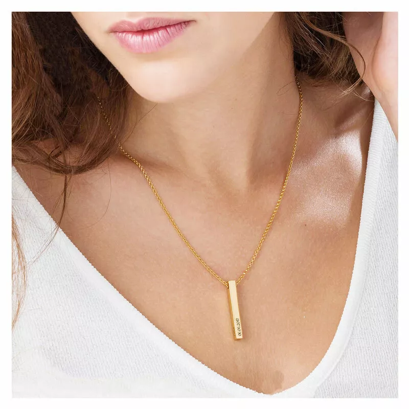 Pillar Bar Photo Necklace – Mint & Lily