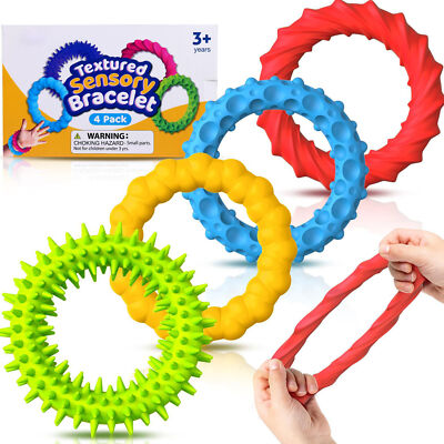 4 Stück dehnbares Fidget-Armband für Kinder, sensorisches Armband, dehnbares F