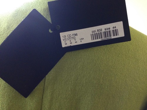 ROBERTO CAVALLI LIME GREEN LONG SLEEVE DRESS - NWT SIZE 8 - Picture 6 of 6