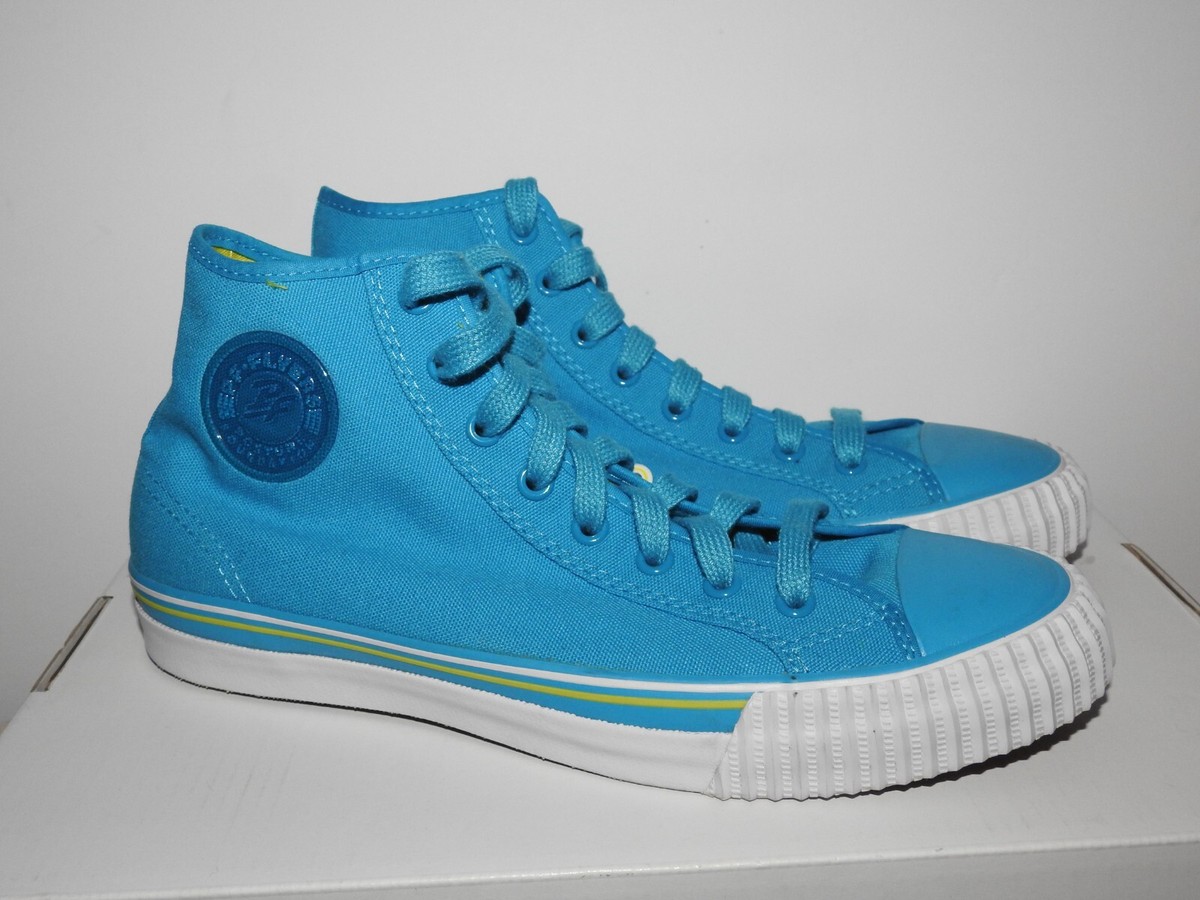 Women's Athletic Sneakers High Top Blue Canvas Size Men's  Great