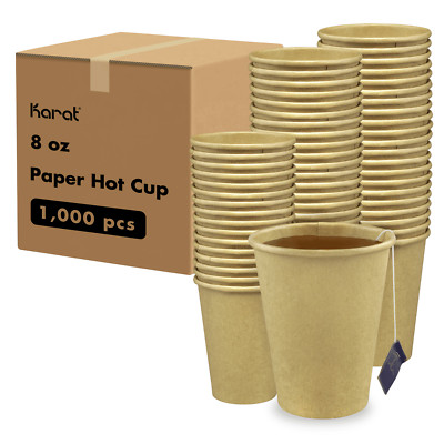 Karat 8oz Paper Hot Cups (80mm), Kraft - 1,000 pcs, C-K508K