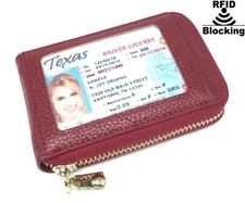 IXYVIA RFID Blocking Men's Women's Leather Wallet ID Card Holder Card Case