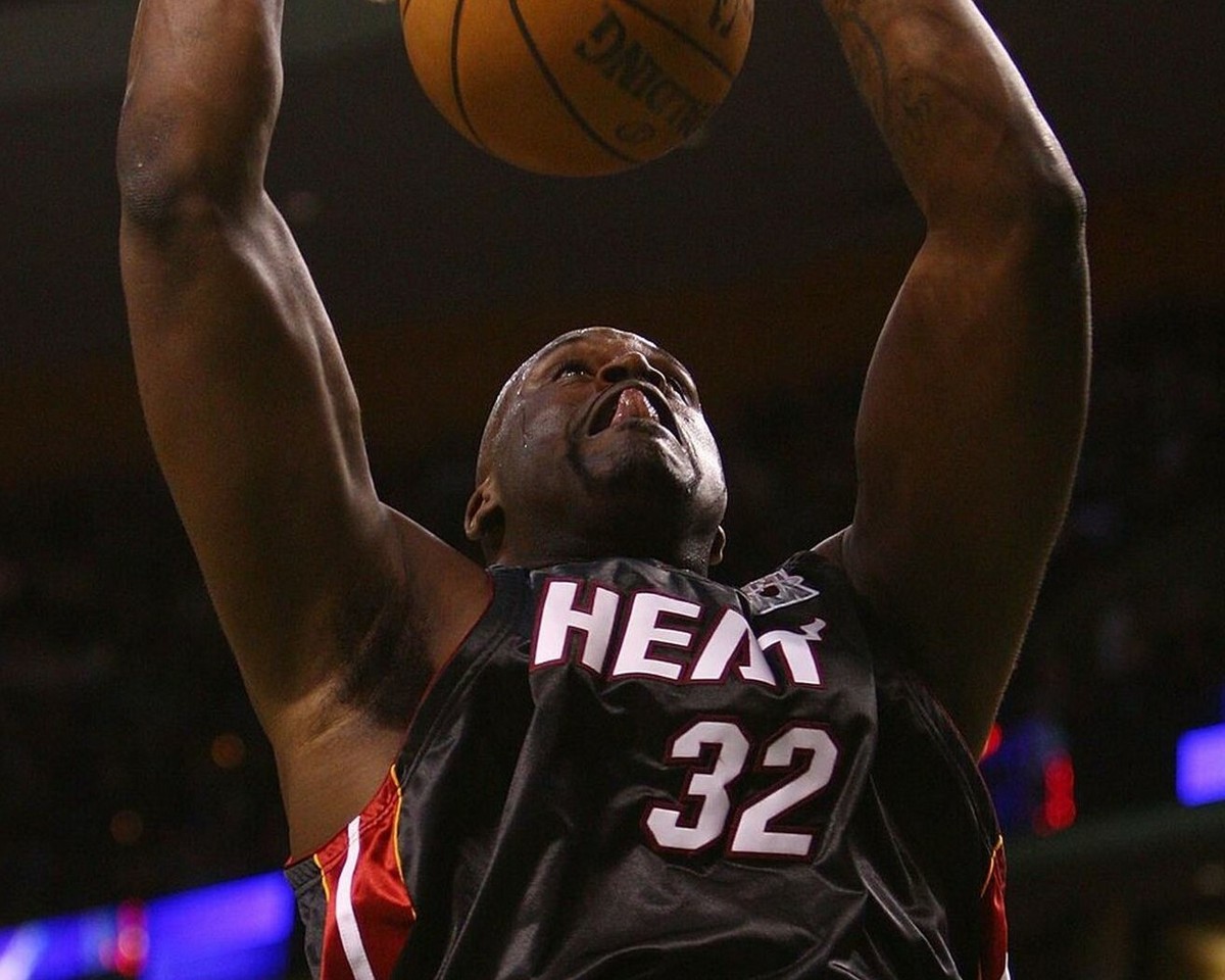 SHAQUILLE O'NEAL 8X10 PHOTO MIAMI HEAT BASKETBALL NBA SHAQ