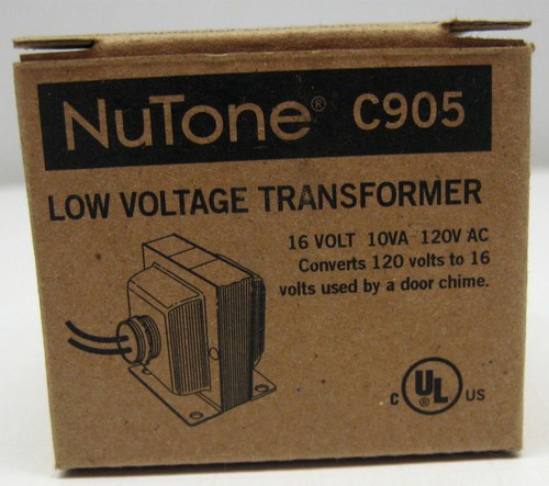 C905 16 Volt 10VA Transformer Broan Nutone Door Chime Low Voltage 120 V Primary - Picture 2 of 5