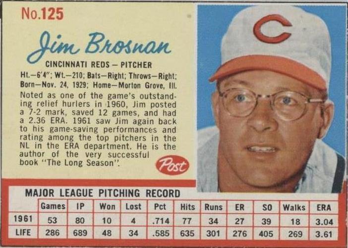 1962 Post - Jim Brosnan #125 - 1 of 1