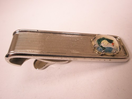 Fish-On! Fishing Scene Design Vintage HICKOK Cuff Links & Tie Bar Clip - Picture 8 of 10