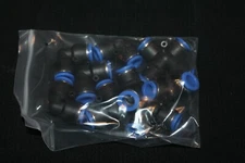 PUL12 Union Elbow Air Hose Connectors 12mm x 12mm Tube OD Push to Connect 10 pk