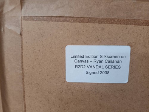 Vintage Star Wars Silkscreen Print on Canvas R2D2 Vandal Series Ryan Callanan - Picture 11 of 12