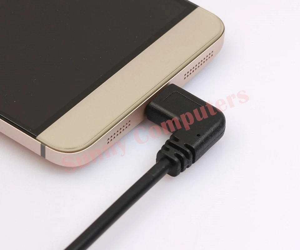 USB-C  Type C Left Right 90° Angle Male To Micro USB Female Cable Charger Cord - Image 3 of 3