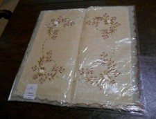 Pillow Cover Sham Embroidered Floral Scalloped Edge Lot of 2