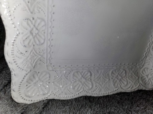 Maison Versailles Blanc Elisabeth 4 Pc Set Dinner Plates Bowl Mug Square White A - Picture 3 of 16