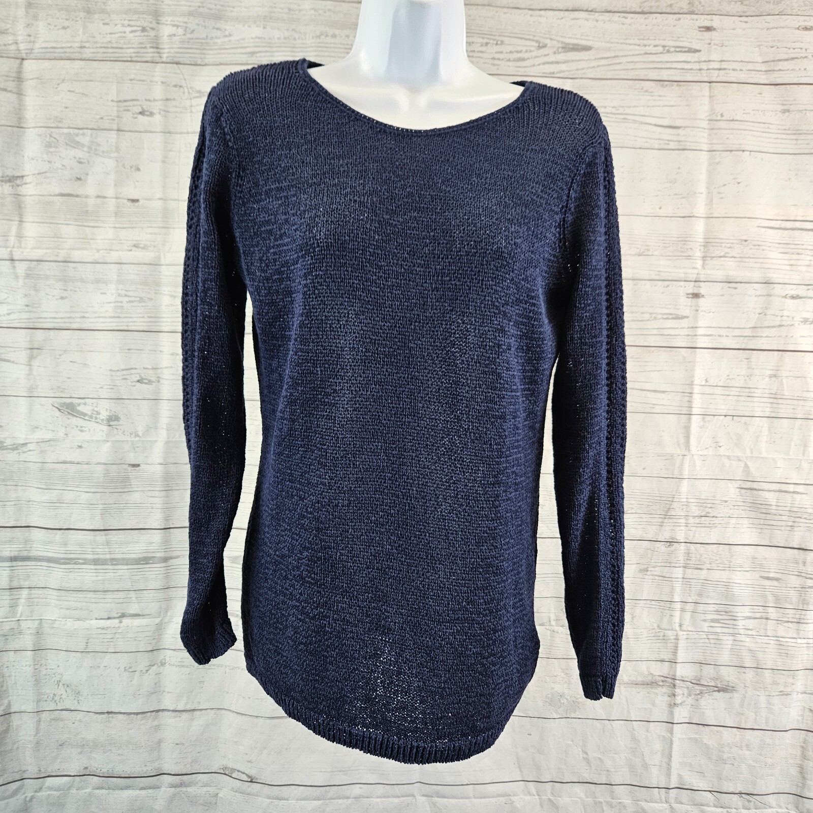 Rachel Zoe Womens Pullover Sweater Sz Medium Blue Cotton Blend