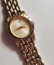 Citizen Women Quartz Watch 5930-S038413 Gold Tone Dial Band Case Roman Numerals