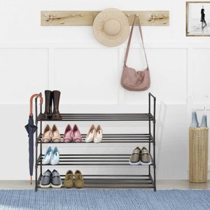 4-Tier-Metal-Shoe-Rack-Shelf-16-Pairs-Standing-Storage-Organizer-Holder-Entryway