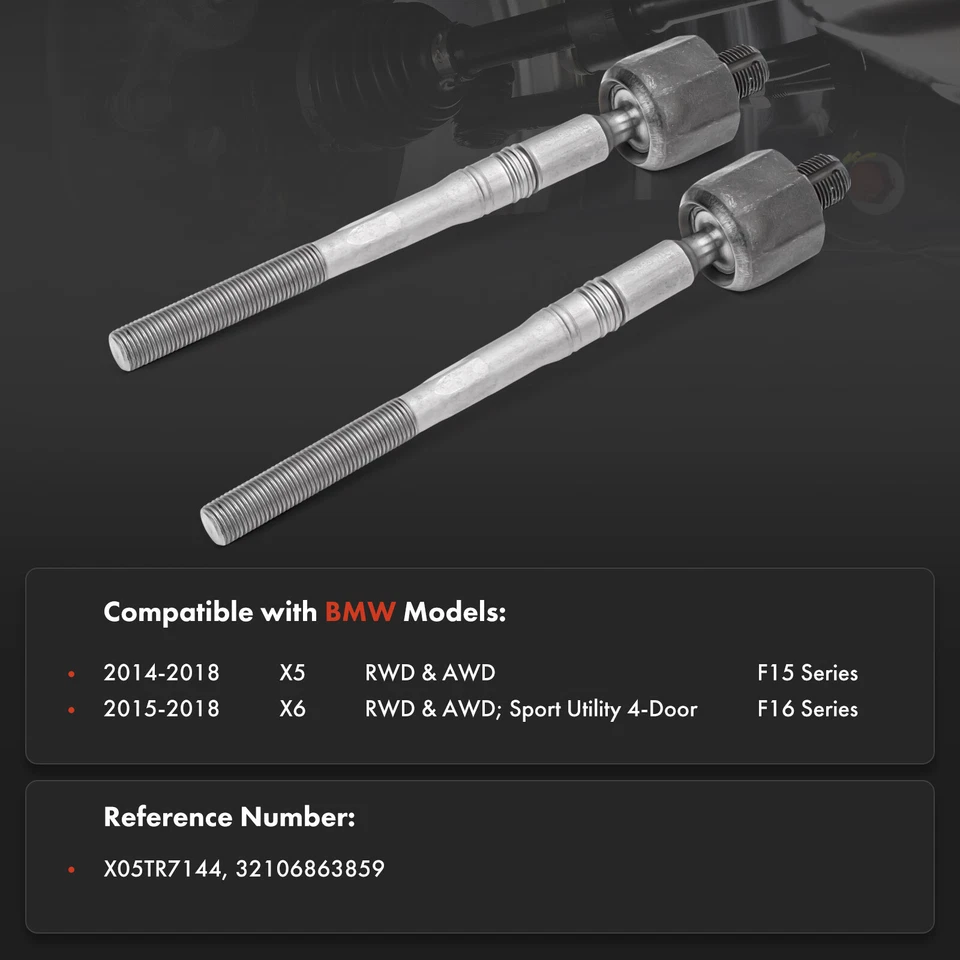 2 внутренних конца анкерного стержня переднего водителя и пассажира для BMW X5 2014-2018 X6 2015-2018 - Изображение 2 из 4