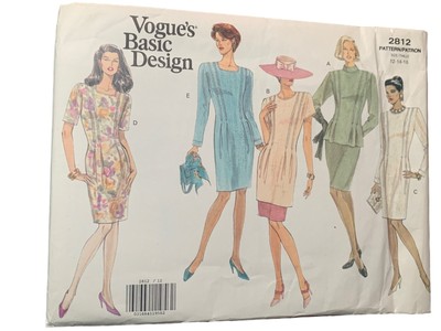 Vogues Basic Design Pattern 2812 Dress Shirt Skirt Sizes 12 14 16 uncut 1991