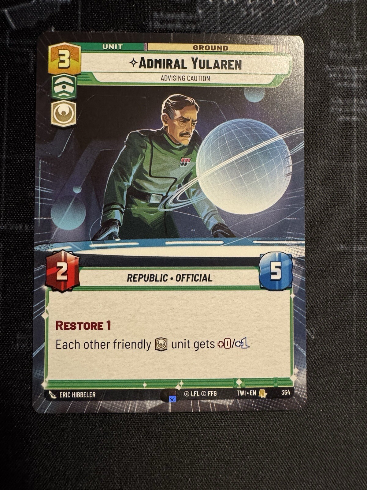 Admiral Yularen Hyperspace Star Wars Unlimited TWI Twilight of the Republic 364