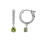 Peridot White Gold 14k Diamond Earrings Fine Earrings