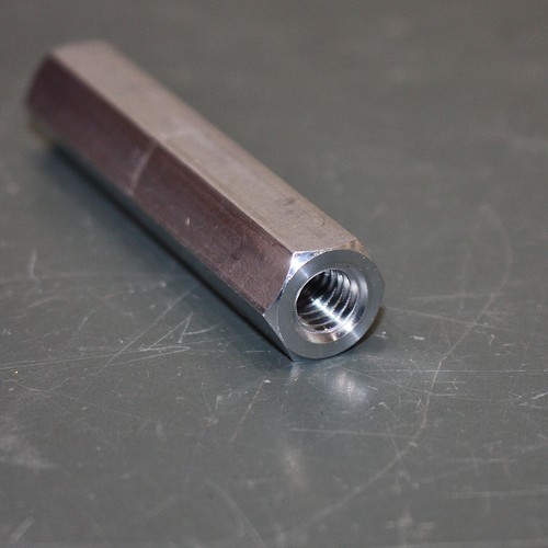 (19) McMaster Carr Threaded Rod Hex Adapter Nut 91072A364, #6-32 to 5/16"-18 - Picture 4 of 5