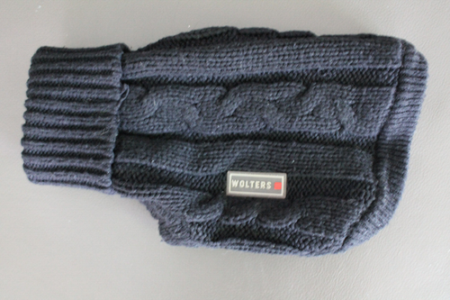WOLTERS Hunde Strickpullover Zopf, hoher Rollkragen. Schwarz. Größe 25 cm. - Bild 2 von 7