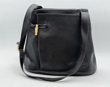 Vintage Longchamp Paris Roseau Leather Bucket Shoulder Bag Made in France