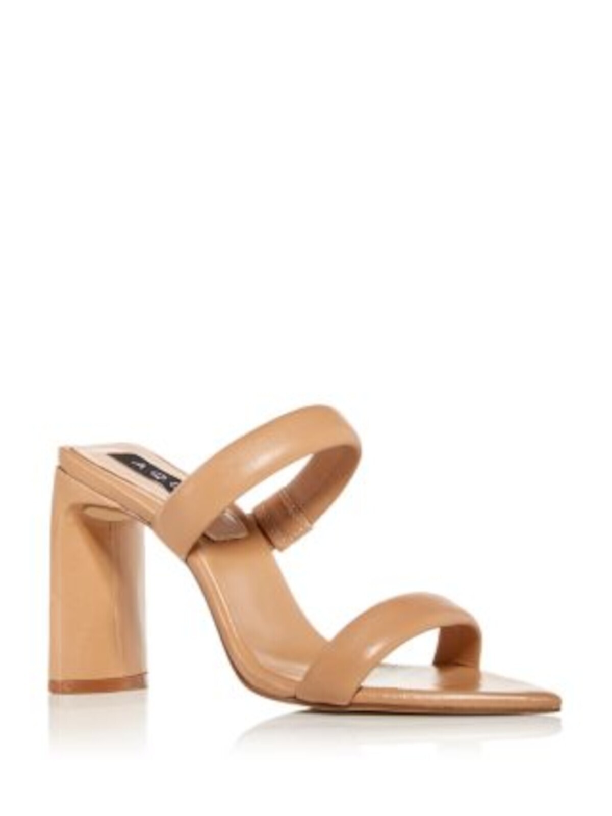 Женские бежевые босоножки AQUA Womens с двойными ремешками на блочном каблуке без застежки на кожаном каблуке 10 B