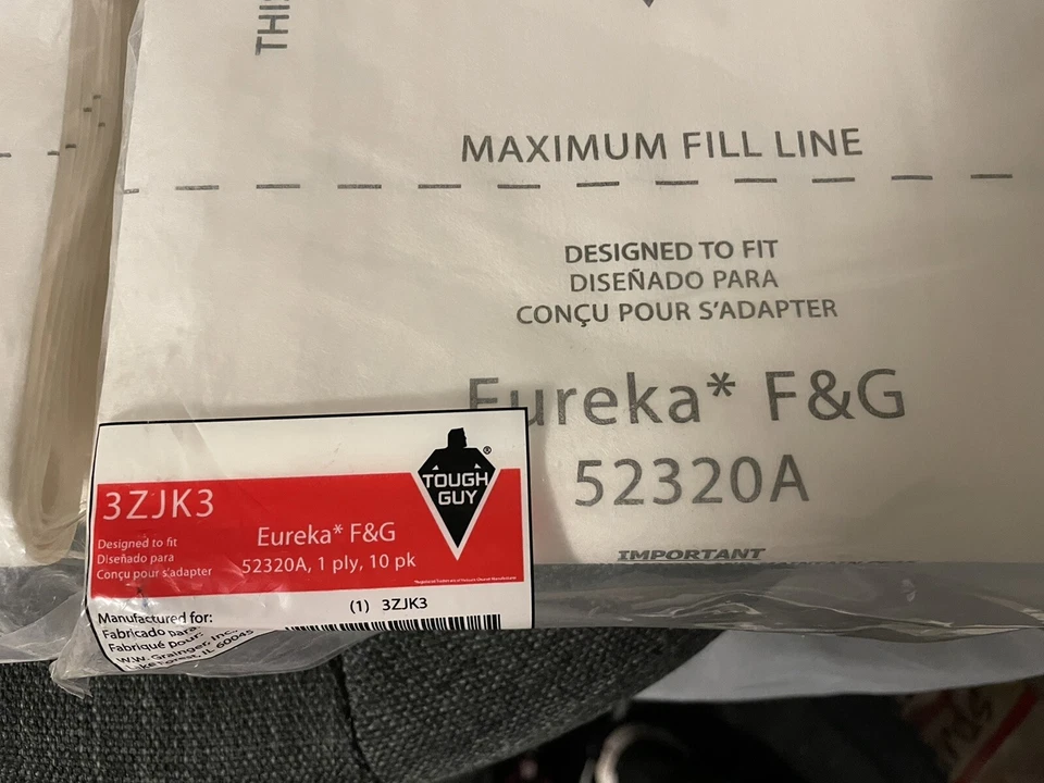 20 New Tough Guy Eureka Style F & G Vacuum Disposable Dust Bags 52320A, 3ZJK3 - Image 2 of 2
